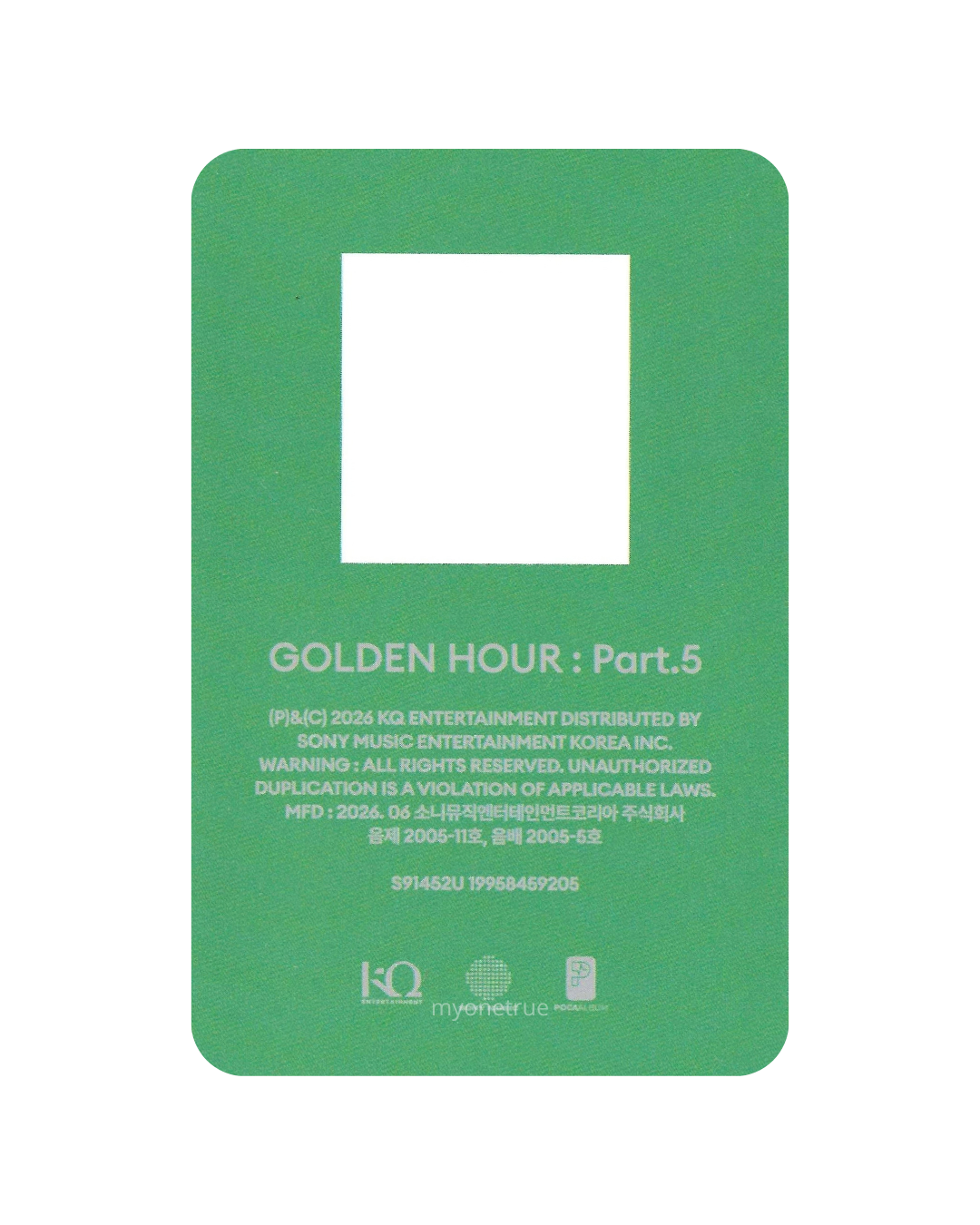 YUNHO QR Card | POCA Z ver. Inclusion | ATEEZ Golden Hour Part 5