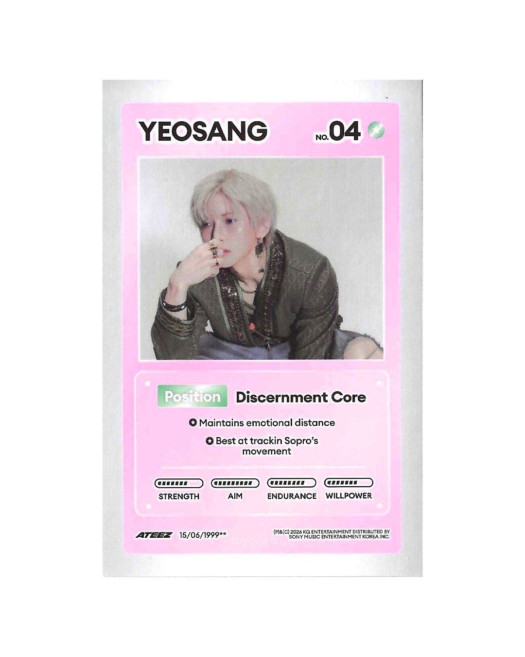 YEOSANG Character Card | Album A ver. Inclusion | ATEEZ Golden Hour Part 5